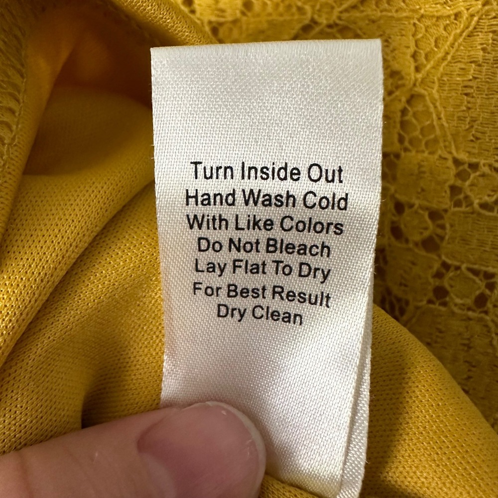 Yellow Lace Ruffle Dress - Picture 6 of 12